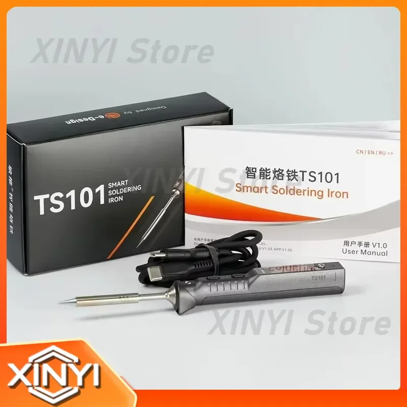 Original TS101 Mini USB Electric Soldering Iron Adjustable Temperature Portable Digital Solder Station B2 Tip 65W TS100