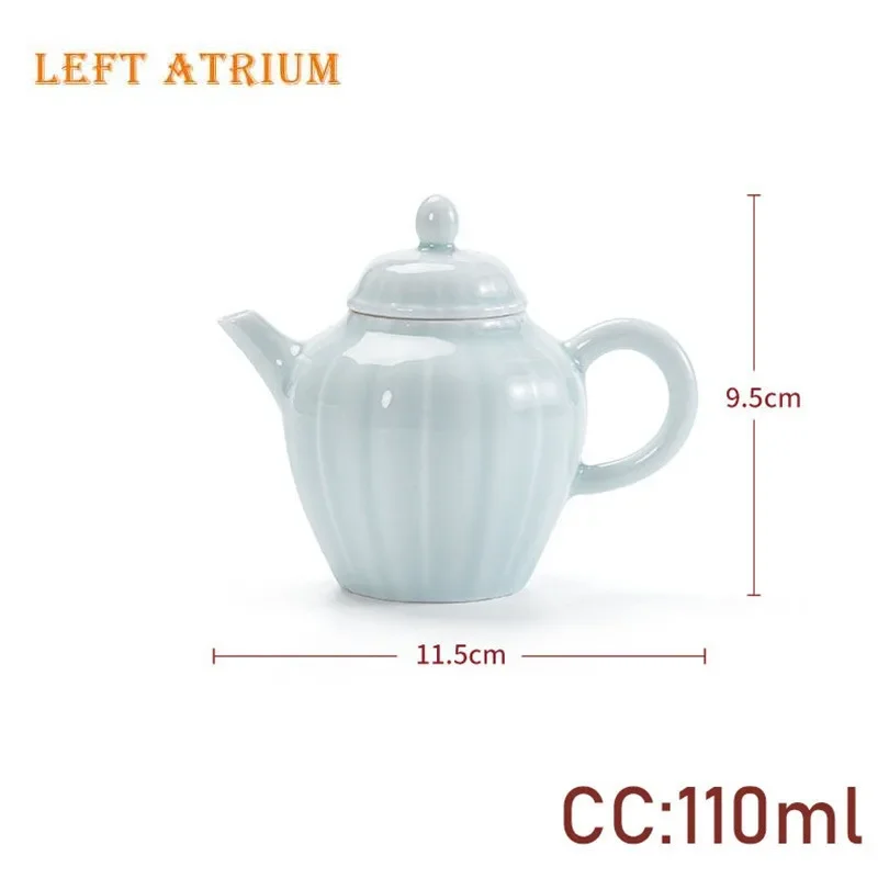 

110ml Jade Porcelain Teapots Small Xishi Ceramic Tea Pot White Porcelain Teakettle With Handle Teaset Home Decoration Accessorie