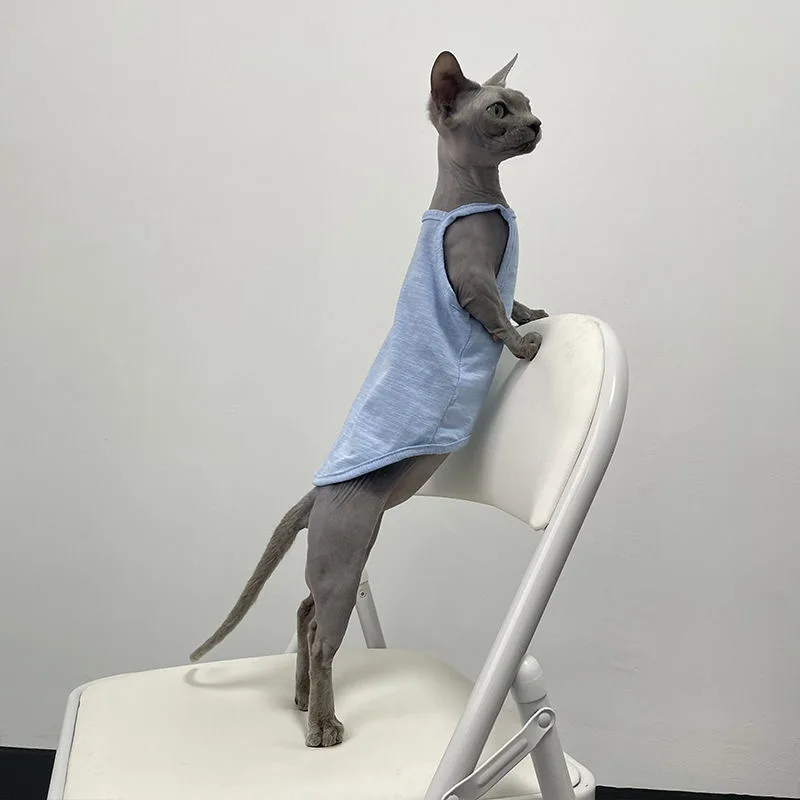 Multicolor Sphynx Pet Cat Clothes Cotton Kittens Outfits For Sphinx Hairless Cats Camisole Soft Devon Rex Clothing Kitten Vest