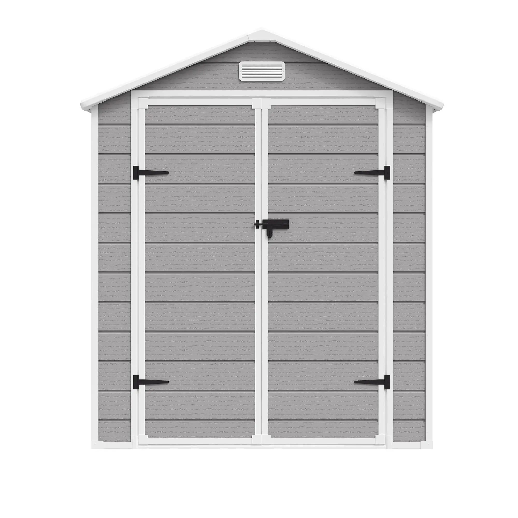 Outdoor Storage Shed with Floor, 6x4 FT Lockable Plastic Tool Shed with Ventilation, Waterproof Resin Garden Sheds for