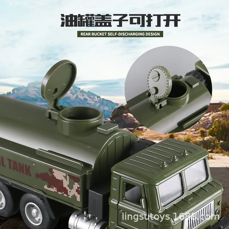 Alloy Toy Car Sound And Light Sound Effects Can Be Opened To Simulate Boy Toy Inertial Car Military Car Truck Model Gift B136