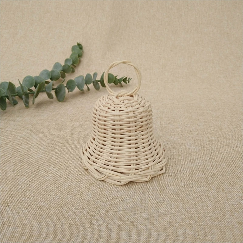 Handwoven Bells Pendant Rattan Woven Charm Party Background Decoration for Children Girl Boys Bedroom Wall Decoration
