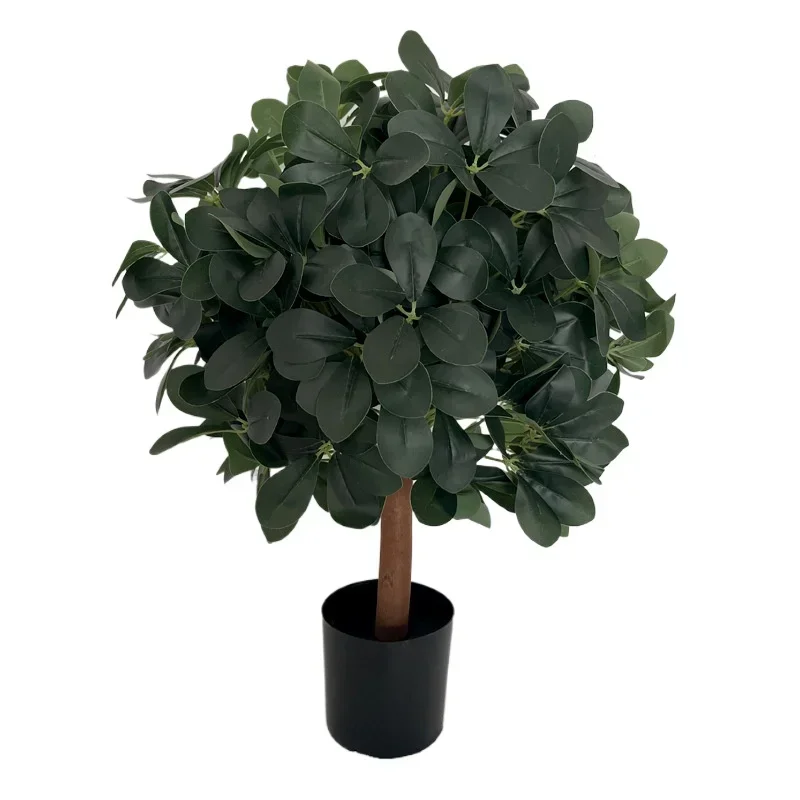 Artificial fortune tree, duck paw wood potted plant, seven star leaves, plant green plant flower arrangement