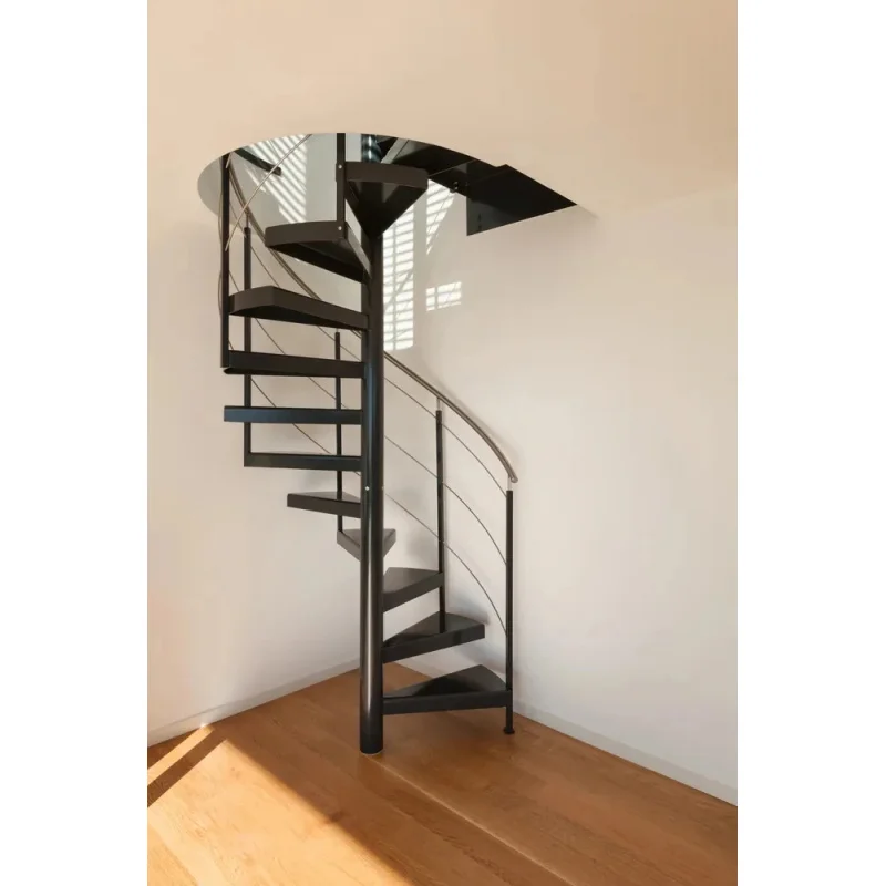 custom.Double DB-S2002 Modern Indoor Staircase with Steel Railing and Timber Oak Tread