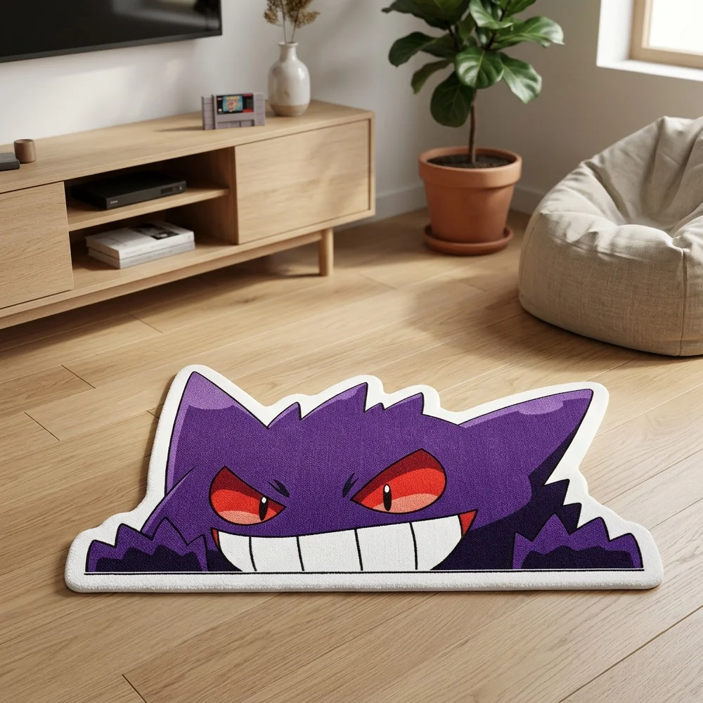 

Pokemon Anime Cute Gengar Peeking Doormat - Soft Anti-Slip Area Rug for Indoor Use, Bedroom, Living Room & Gaming Room