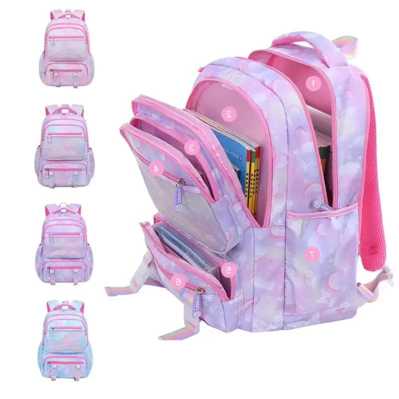 Bolsa de escola primária e média para crianças, mochilas ortopédicas para faculdade, mochila de viagem, grandes bookbags para adolescentes meninas e estudantes