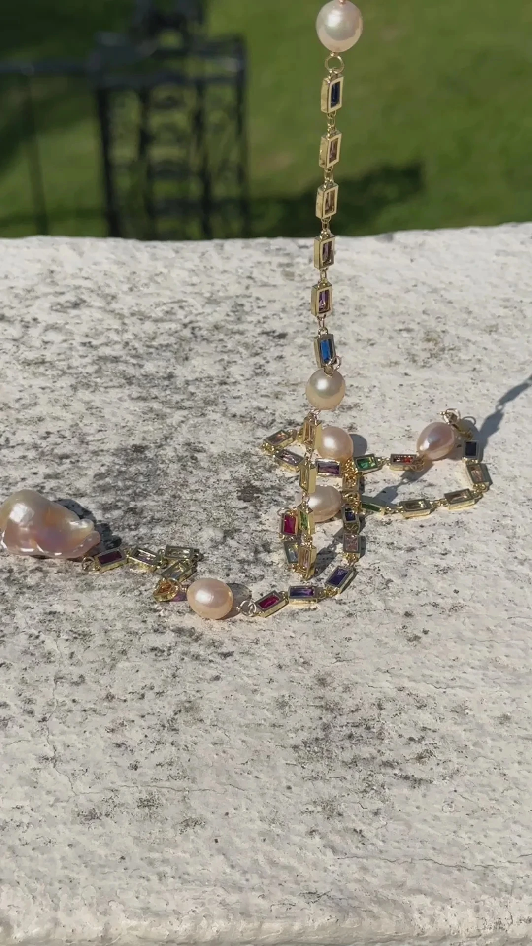 Necklace Freshwater Pearl Pink Onyx Bead and Seed Pearl Multicolored Jewelry Fashion Design New Wholesale