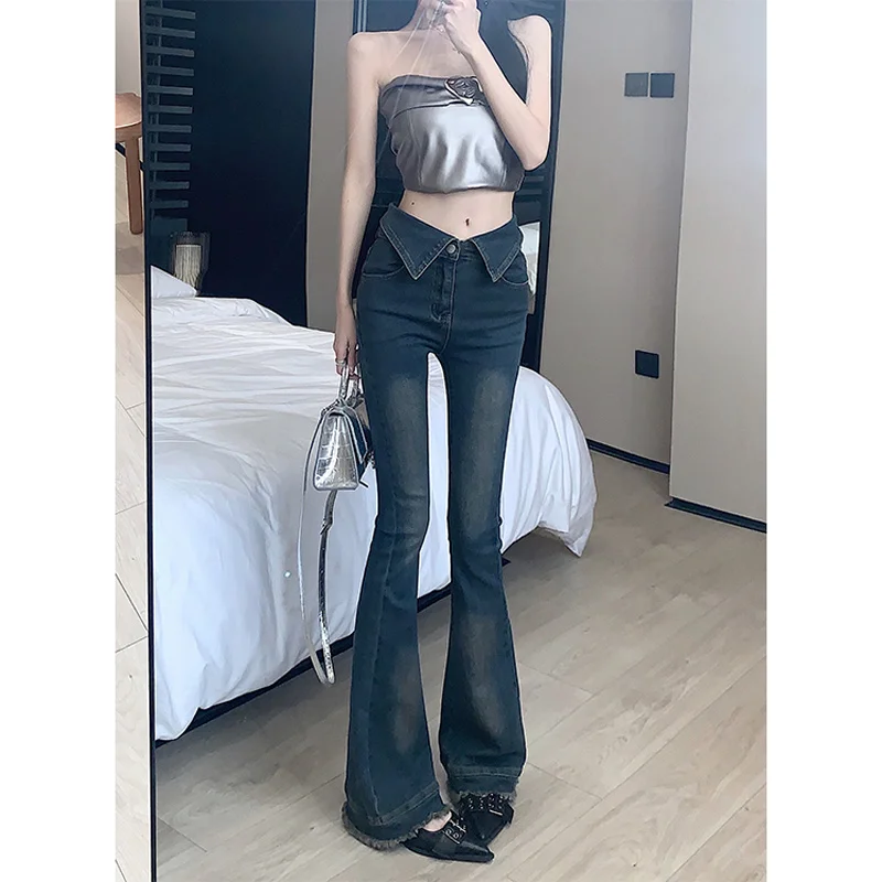 

Jeans Women Vintage Clothing Gothic Style Denim Y2K Fashion Black High Waist Korean Loose Baggy Aesthetic Street Harajuku Female