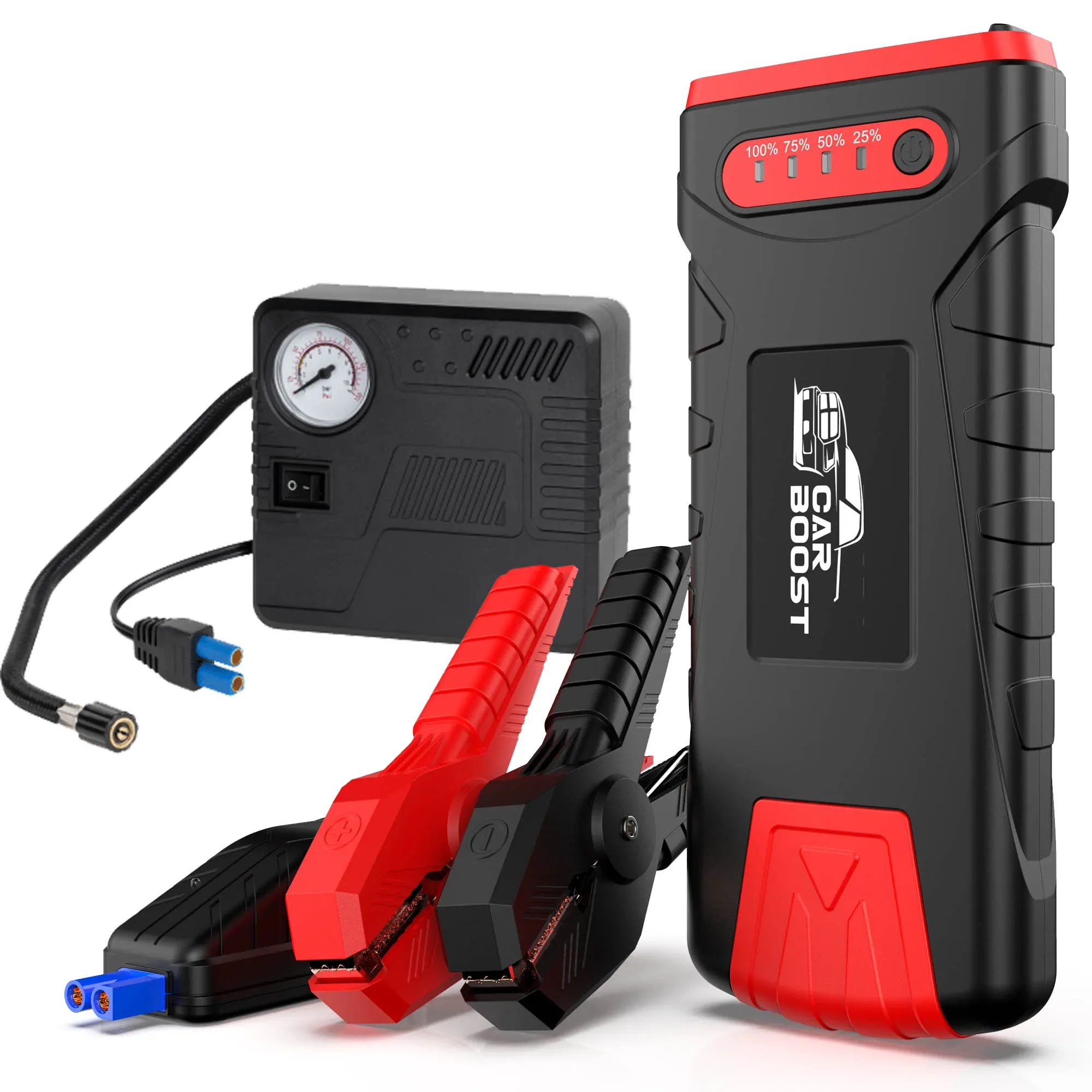 Auto Starting Device Ultrasafe 12v Jumper Tire Inflators Power Bank Battery Booster 4000A Pack Car Jump Starter With Air Pump