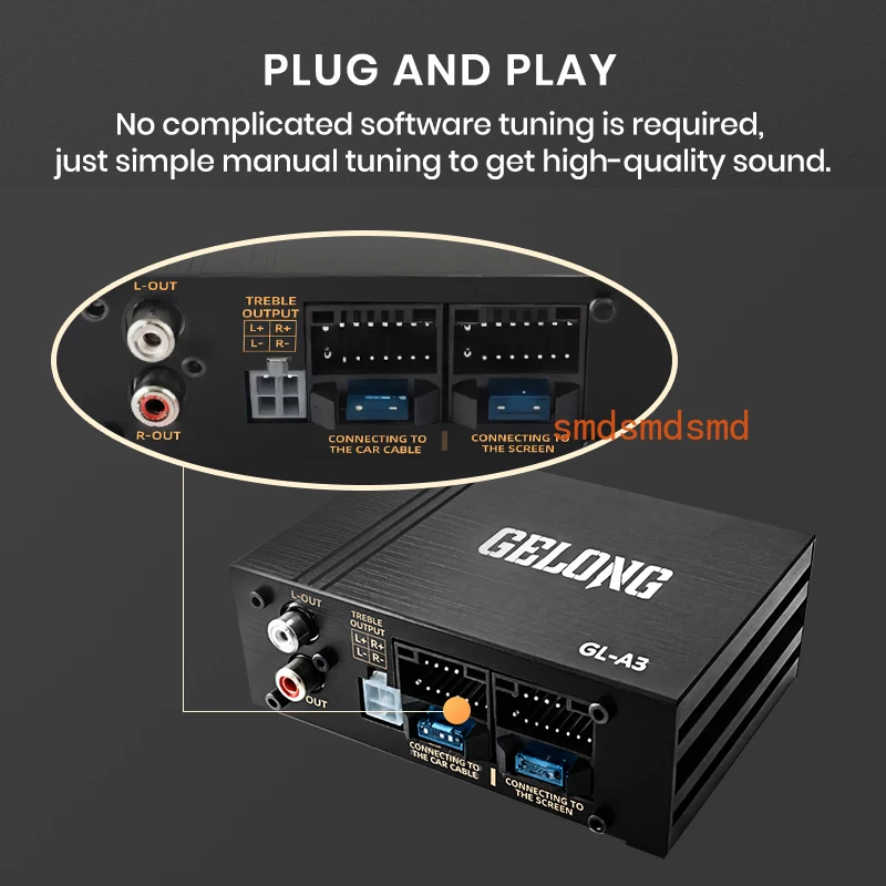 4×80W DSP Car Power Amplifier Audio Processor Plug-and-Play Upgrade Deep Bass & Subwoofer Output Improve Sound Quality