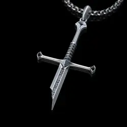 Narsil Lord of the Power Pendant Retro Gothic Bronze Color Broken Sword Movie Same Cosplay Jewelry for Film Fans