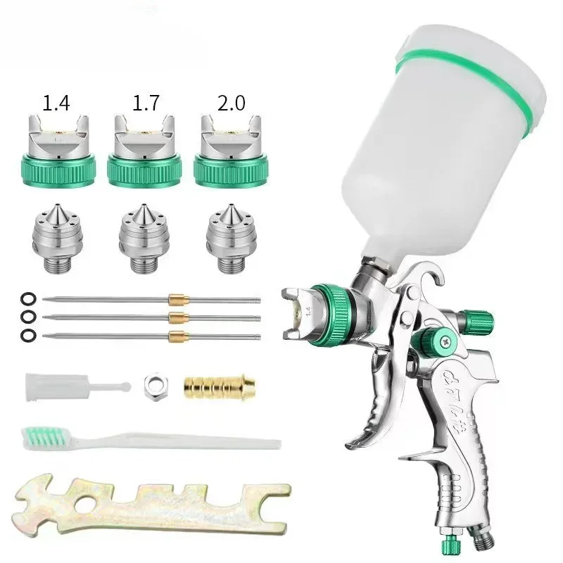 Paint Spray Gun Grupo Bico Gravidade Pneumática Air Paint Pistolas de Pulverização Carros Ferramentas de Pintura 1.4 mm 1.7 mm 2.0 mm Profissional