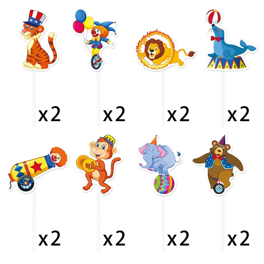 New Carnival Party Cake Edge Circus Theme Cake Decoration Small Card Plugin