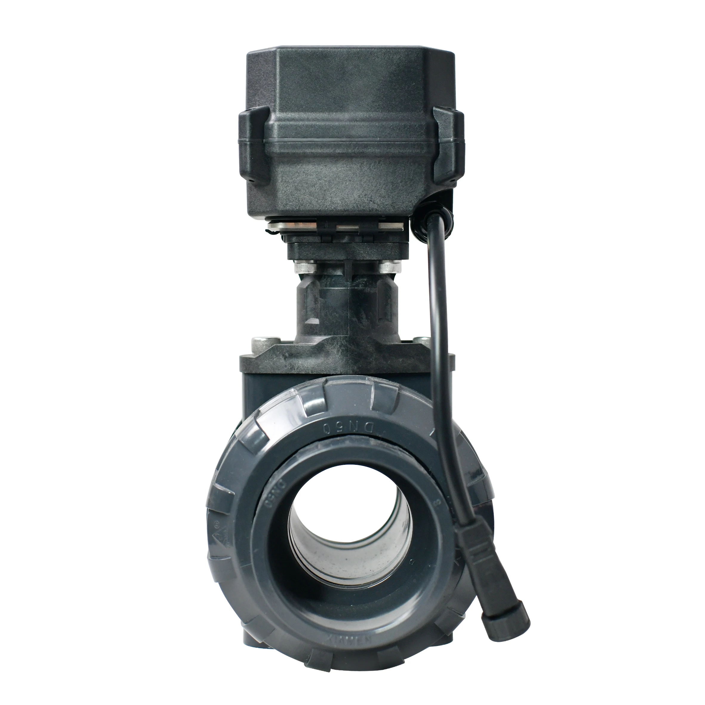 TONHE CE Outdoor Grade IP67 2 Way DN15 to DN50 Socket/glued Type CR202 NC Motorized UPVC Ball Valve 12V 24V 220V