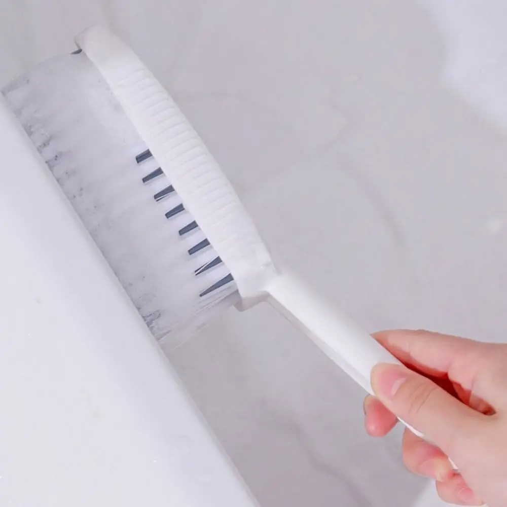 No Dead End Triangle Cleaning Brush Hanging Washable Stiff Bristle Floor Brush Triangular Head White Corner Cleaner Kitchen