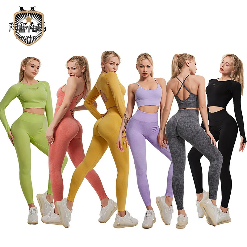 

Sl High-Waist Butt-Lifting Fitn Sports Yoga Clothes Tight Fitting Exercise Pants Long Sve Moisture-ng Qui-...