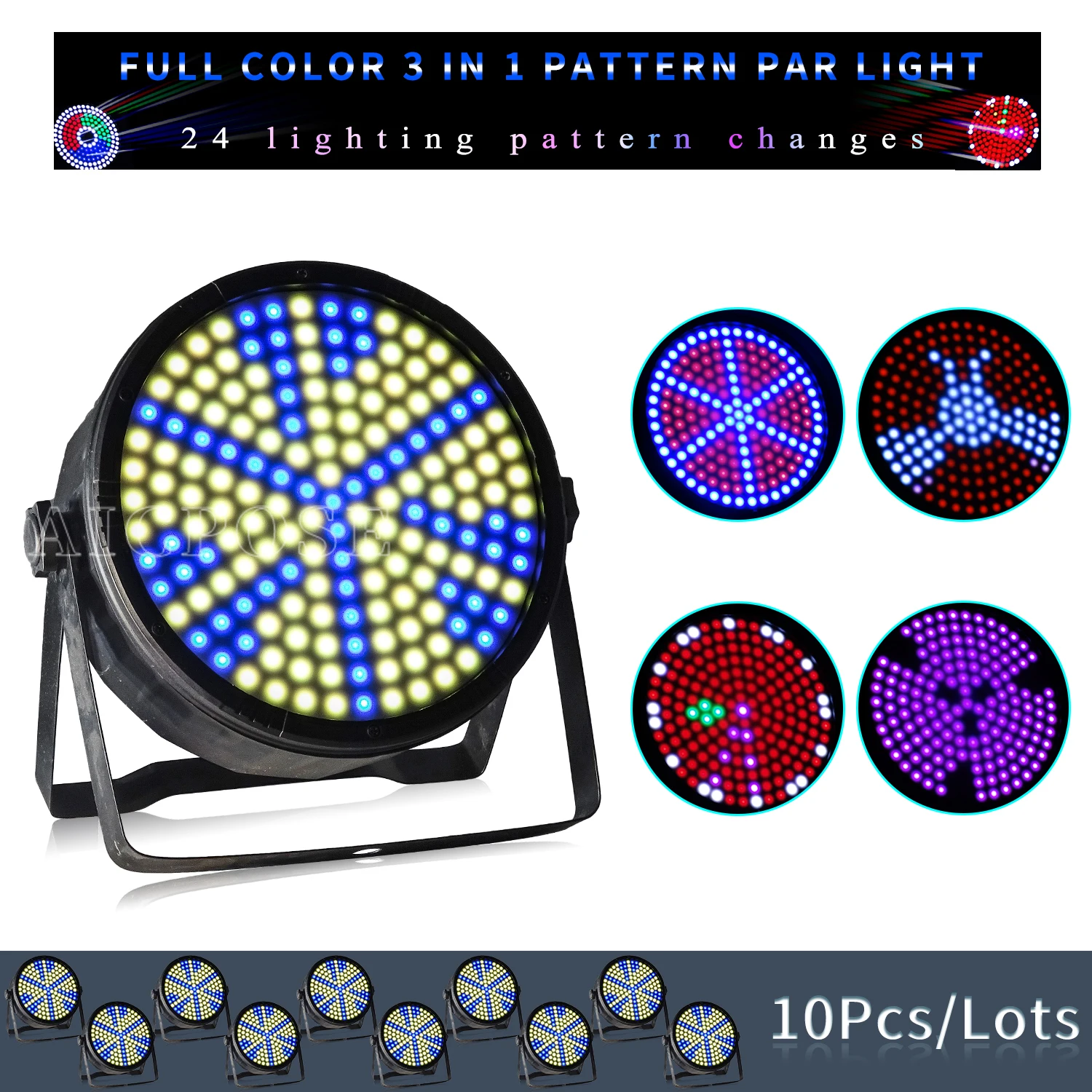 

10Pcs/Lots RGB 3 in 1 LED Pattern Par Light 169pcs Patch Lamp Beads Bar Dance Floor Decoration DMX Control DJ Disco Light