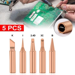 용접 도구용 무연 전기 납땜 인두 헤드 비트, 용접 액세서리, 납땜 인두 팁 I + B + K + 2.4D + 3C, 900M, 5 개