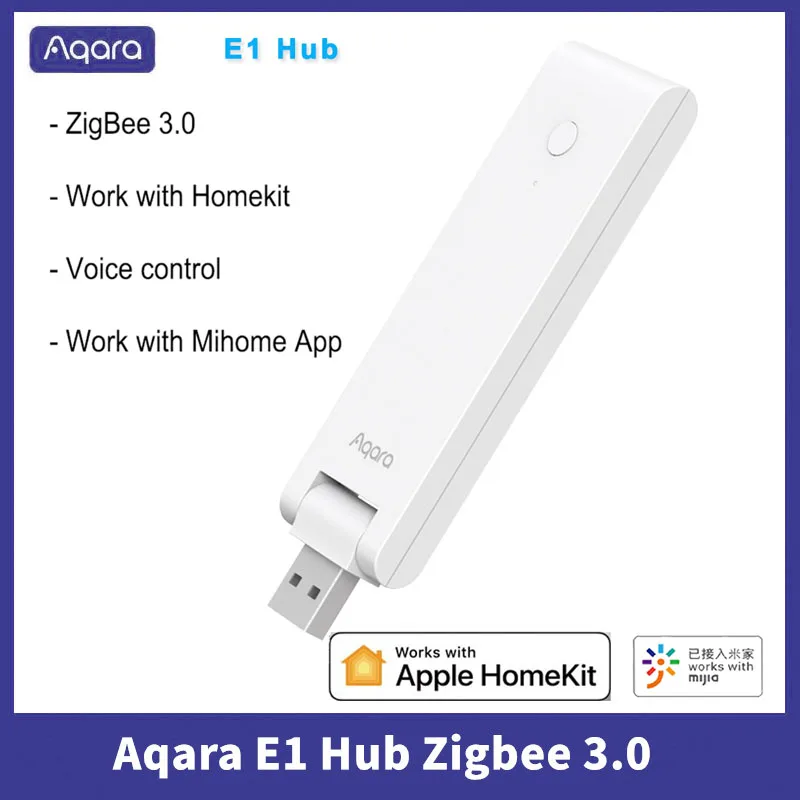 AQARA Smart Home E1 Gateway Zigbee 3.0 USB Port Mini Hub Wireless Connect Remote App Control For Xiaomi MIHOME Apple Homekit APP