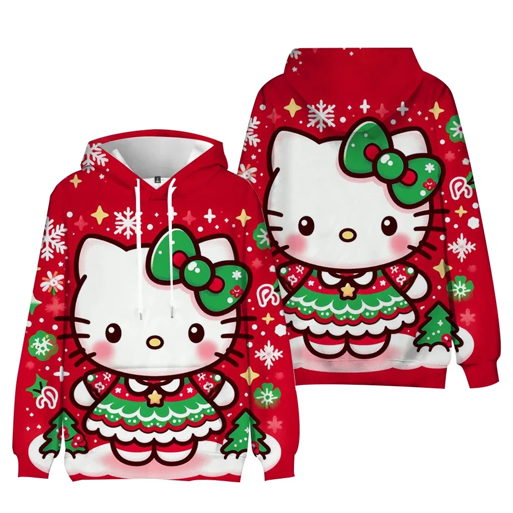 Hello Kitty Cartoon Cute Print Fashion Hoodie y2k Fashion New Women's Casual Harajuku Sweatshirt Kawaii Women's Spring Top