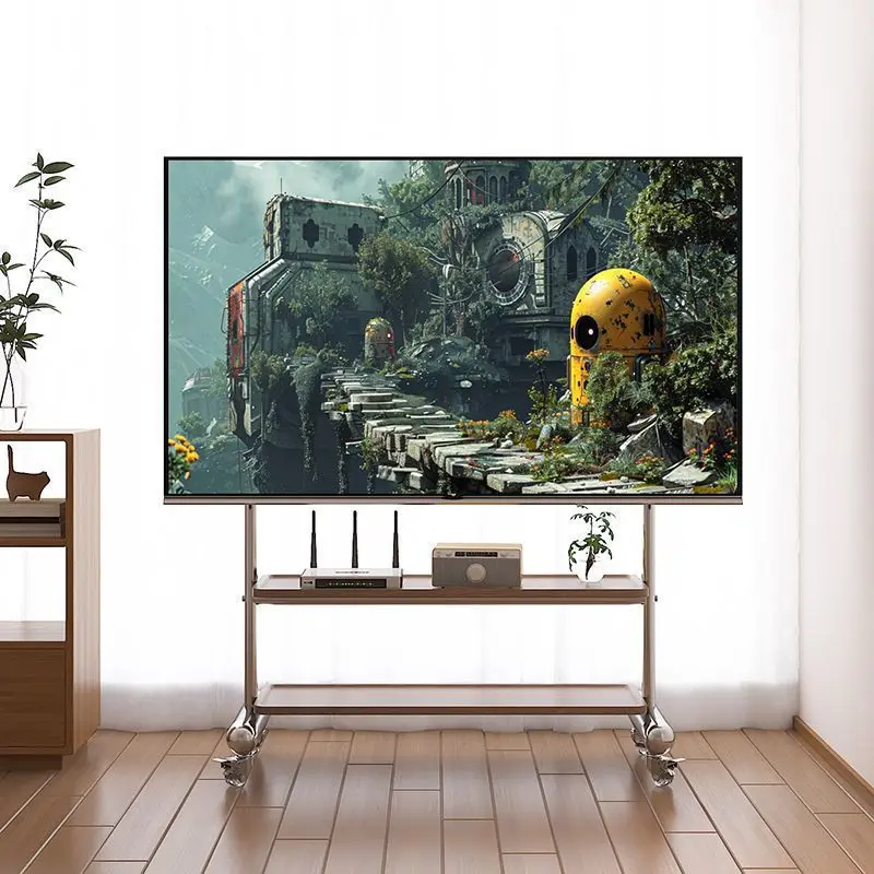 

TV mobile bracket stainless steel movable floor living room home 43-75 inch universal wheel