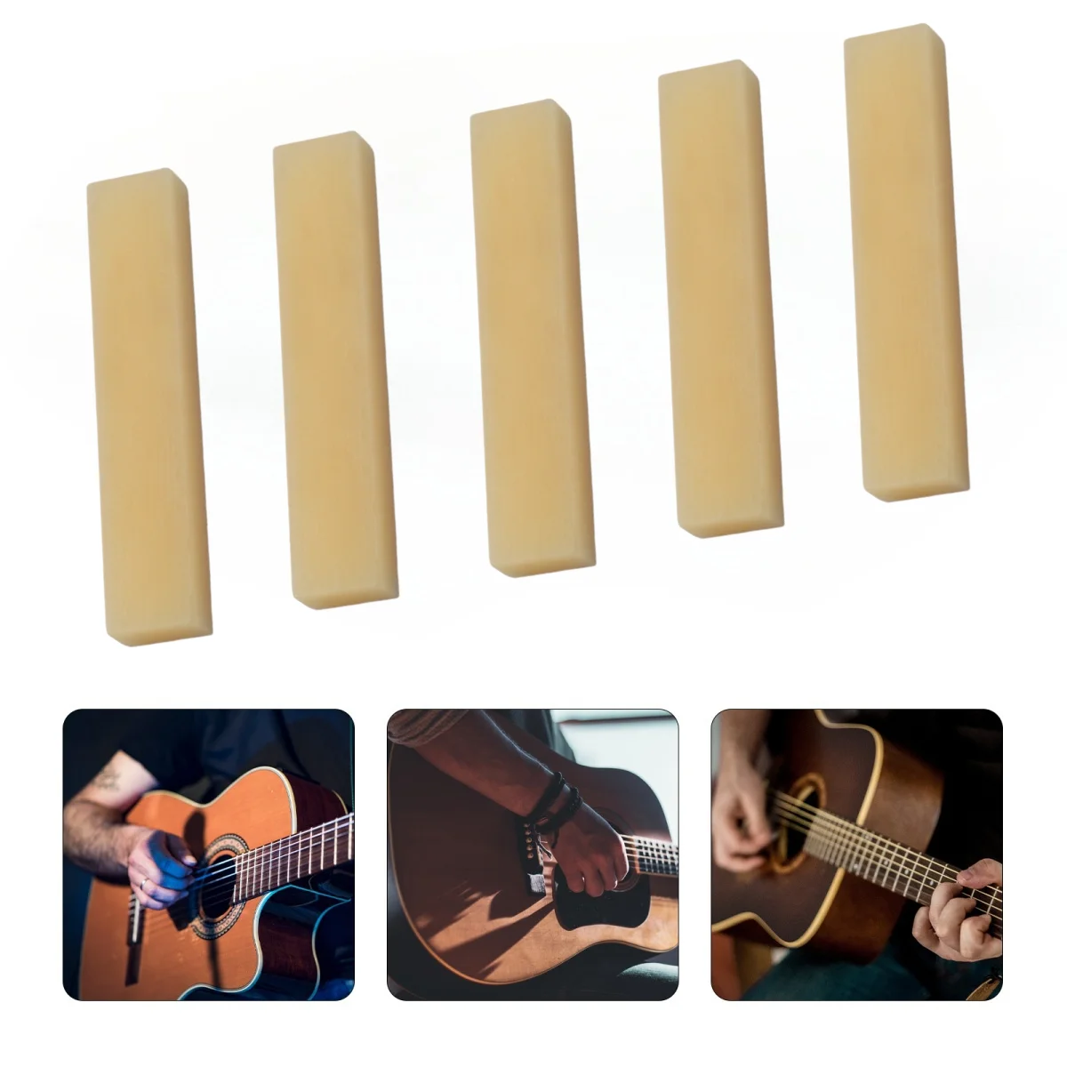 Miwayer 6 سلسلة 3/5/10 قطعة الغيتار الكلاسيكي الصوتية غير المبيضة فارغة العظام الجوز للجيتار 52x6x10 مللي متر Luthier لتقوم بها بنفسك جسر السرج