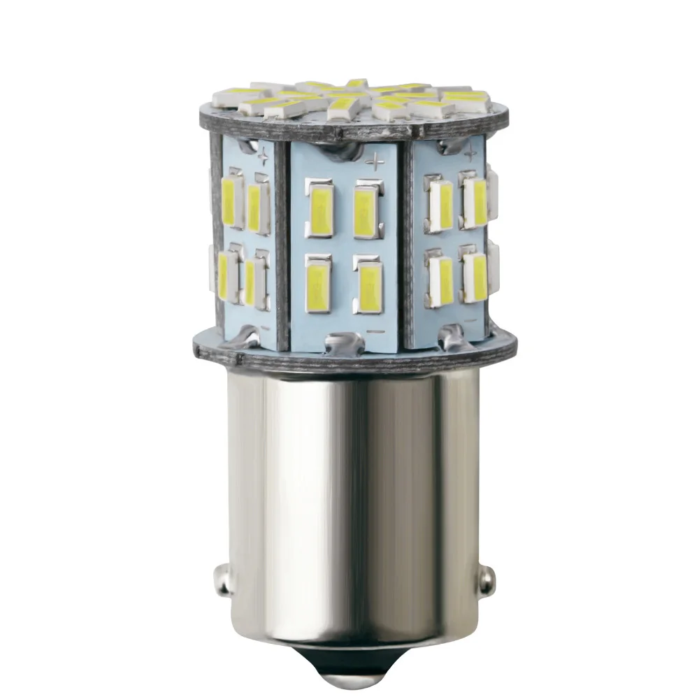 

Светодиод 1156 указатель поворота, тормозная лампа, чип высокой яркости 12V1157 3014, 50smd LED12, универсальный алюминий, 0,08 А, 5,02 г