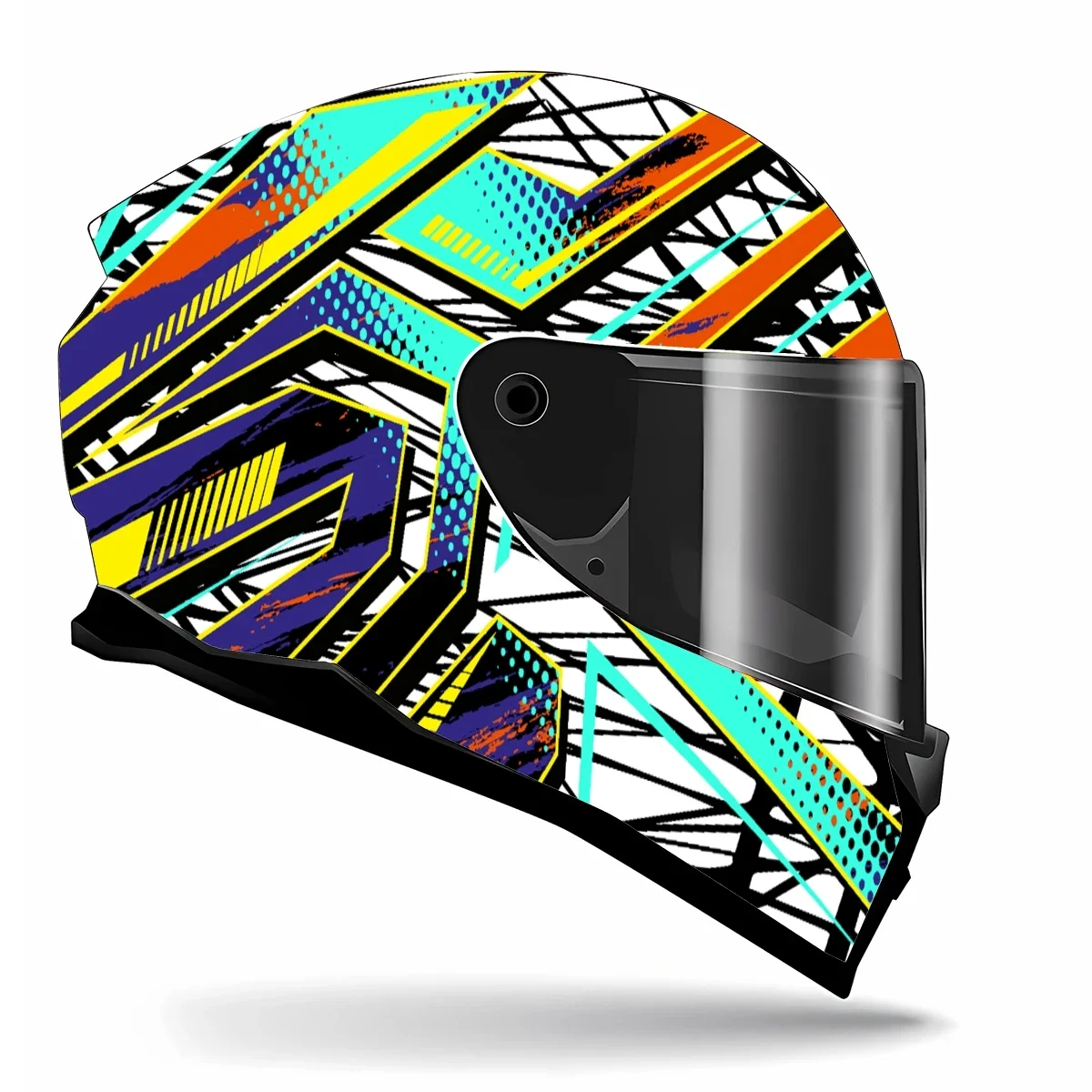 Abstract Blue Gradient Full Helmet Wrap Sticker Motorcycle Helmet Racing Graphic Decal Vinyl Wrap Helmet Decor Sticker