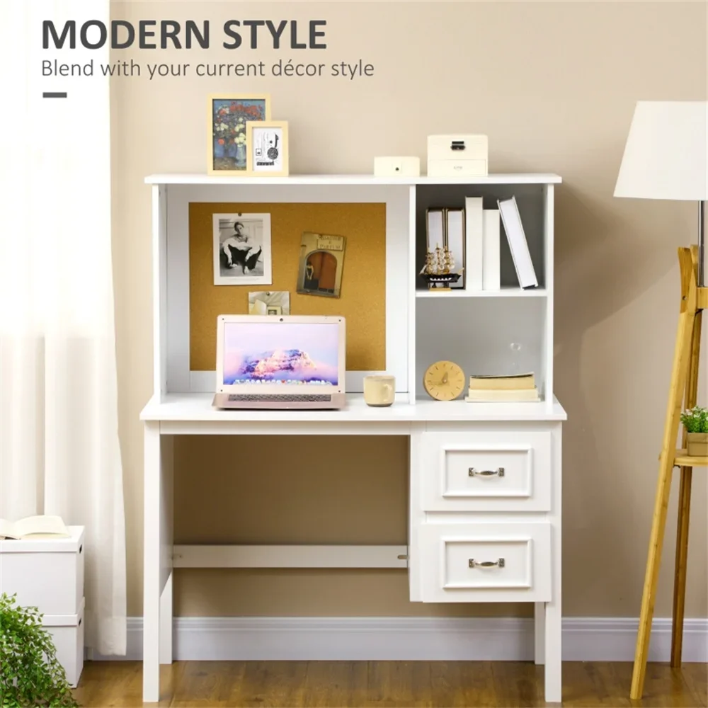 

Office Computer Desk,with Two shelves and two drawers, Modern style desk for computer, desk table with drawers, for Bedroom