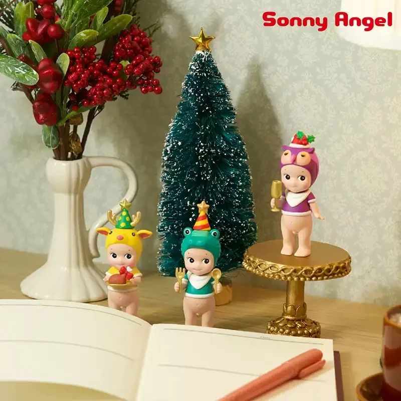 Sonny Angel Kerstdiner Serie Blind Box Guess Bag Mystery Box Speelgoed Pop Leuke Anime Figuur Desktop Ornamenten Collectie