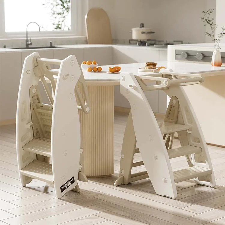 

2025 New Design Foldable Adjustable Montessori Standing Ladder Kitchen Bathroom Step Stool For Kids Babies Toddler Learning Kid