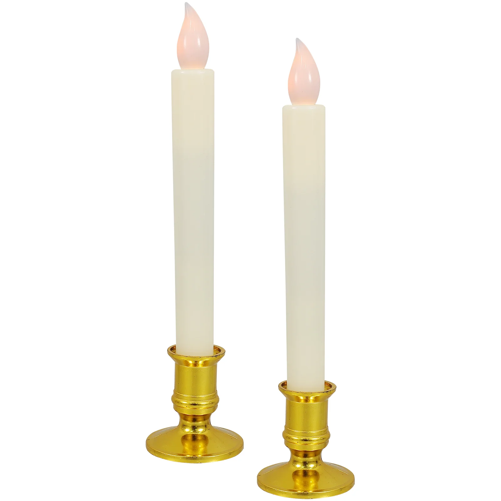 2 Pcs Light -operated Candles Glowing LED Decor Decorate Religion Remote Controlled Lamp Wedding Party Luminous