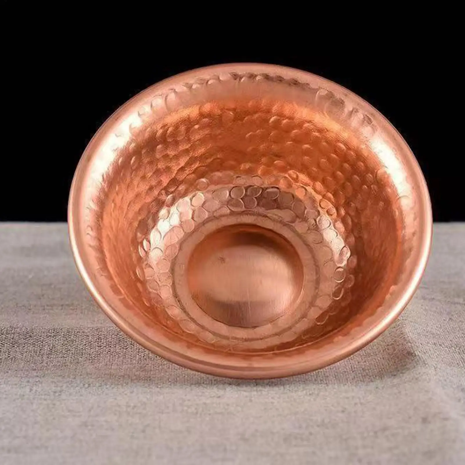 Copper Pet Bowl Hand Hammered Dog Cat Food Water Dish Stackable Durable Altar Offering Bowl For Buddhist Ritual Meditation