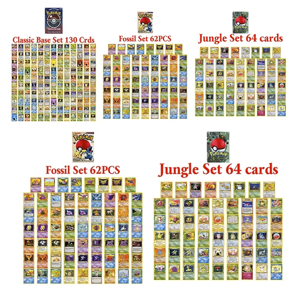 PKM Hele set Basisset klassieke basisset Team Rocket Jungle Fossil PTCG Game Collection Card Proxy Card Board Game Toys Pokemon