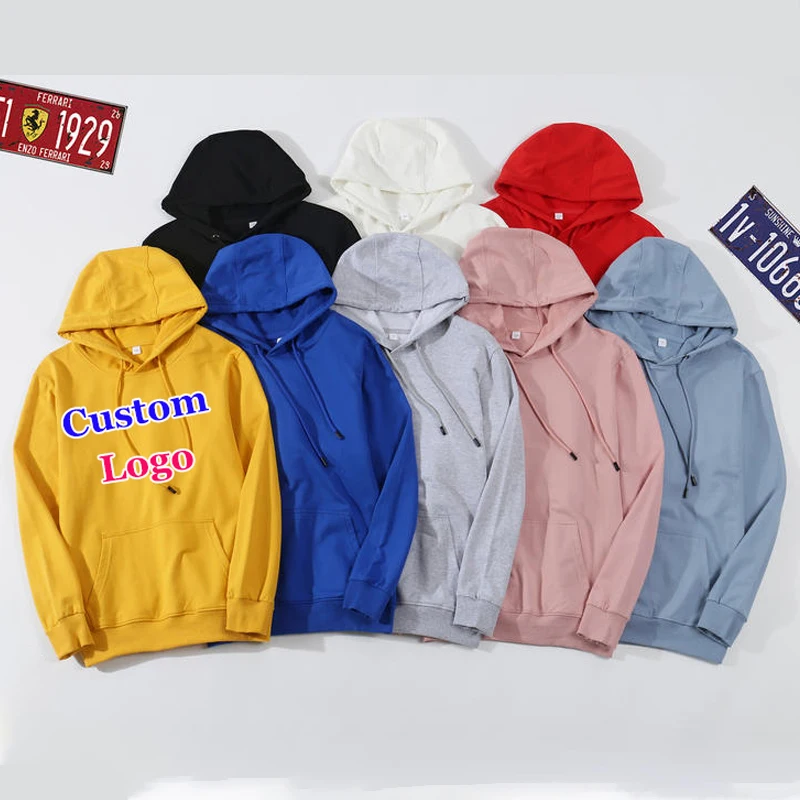 Personality Customize Sports Hoodie Men And Women Long Sleeve Pullover Print Diy Text Logo Picture Top Outdoor Pink Sweatshirts