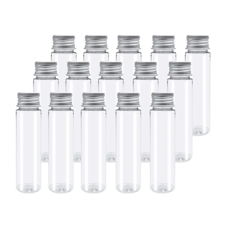 

120Pcs 110Ml Plastic Test Tube,Clear Flat Test Tubes,Plastic Test Tubes With Screw Caps For Candy,Beans,Party Decor