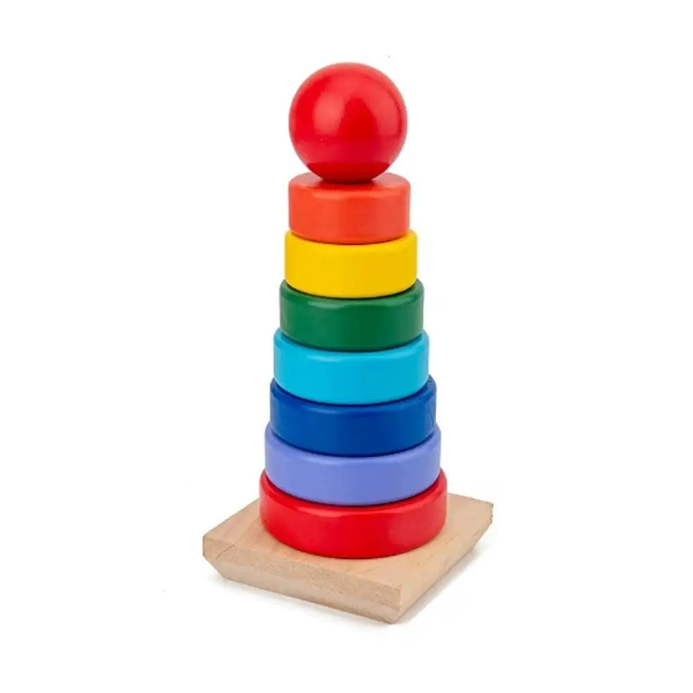 مونتيسوري قوس قزح برج مكدس الطفل التراص لعب للأطفال ألعاب مكعبات البناء برج التنمية المبكرة الحسية
