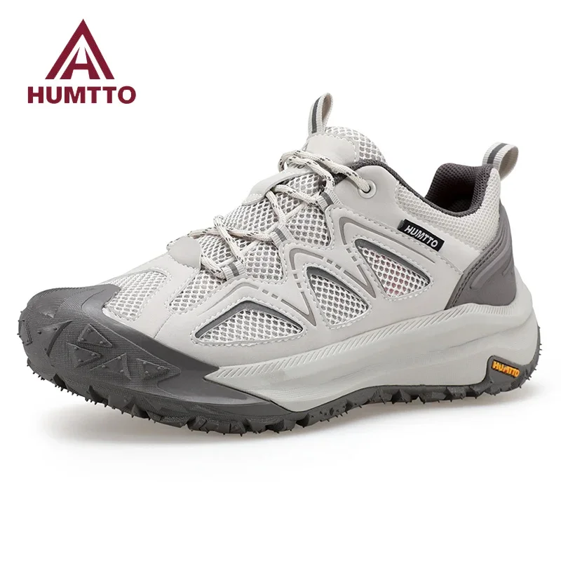 HUMTTO Brand Non-Leather Casual Shoes Summer Breathable Outdoor Sneaker Mens Luxury Designer Man Trainers Black Sneakers for Men