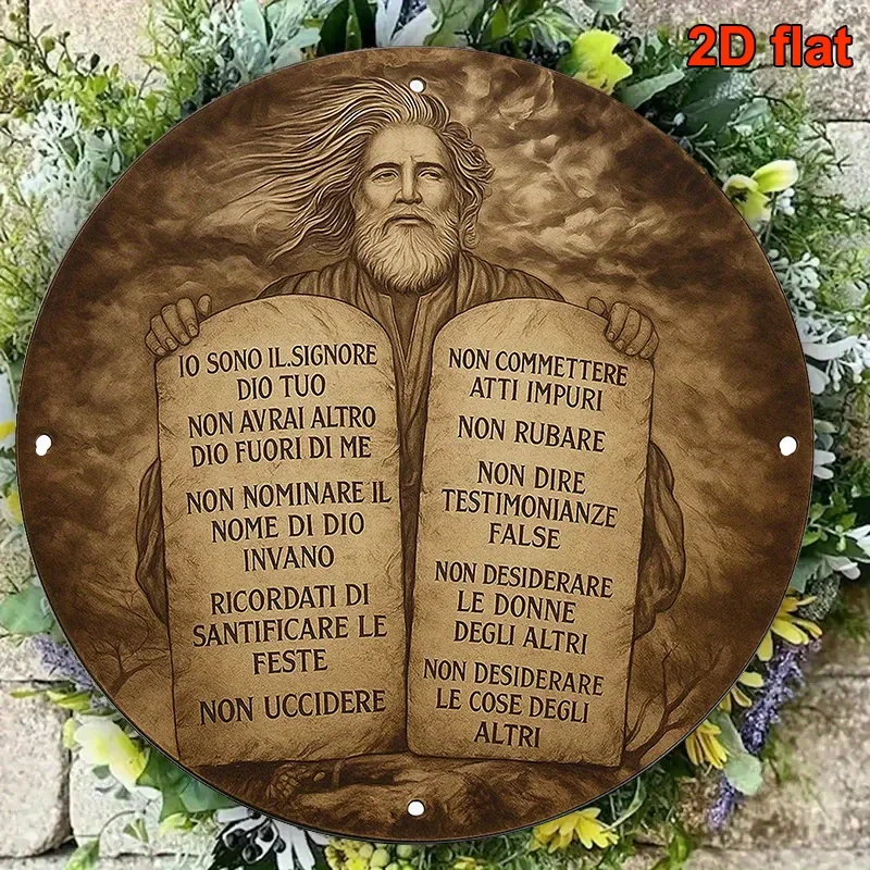 CIFBUY Rustic Italian Moses 10 Commandments Metal Wall Art Weatherproof Durable Alloy Decor for Home Church Office view 5