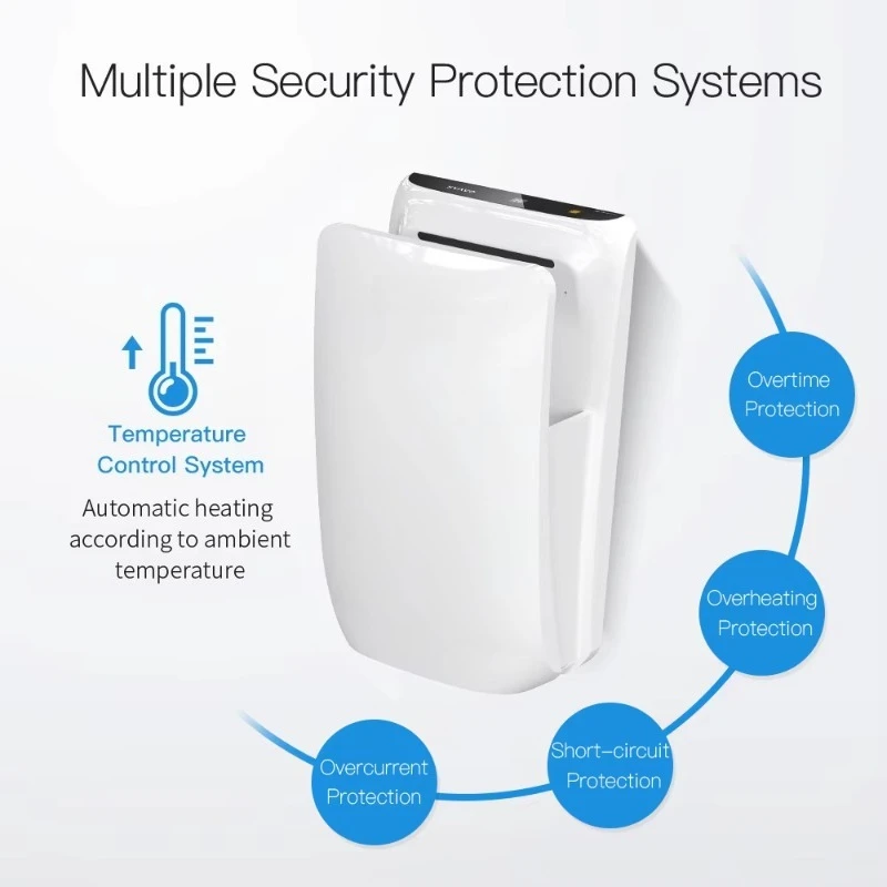 الحمام المحمول التجاري المثبت على الحائط الكهربائية عالية السرعة قوة فائقة التلقائي مستشعر الأشعة تحت الحمراء مجفف اليد النفاثة الهواء #4