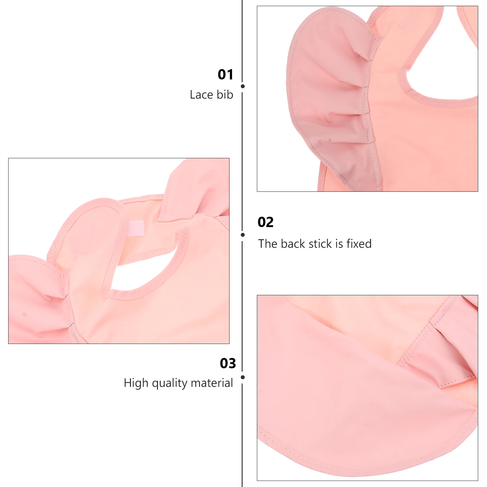 

Baby Eating Bib Apron Waterproof Drooling Teething Protection Durable Kids Toddler Infant Reusable Washable Lace Design