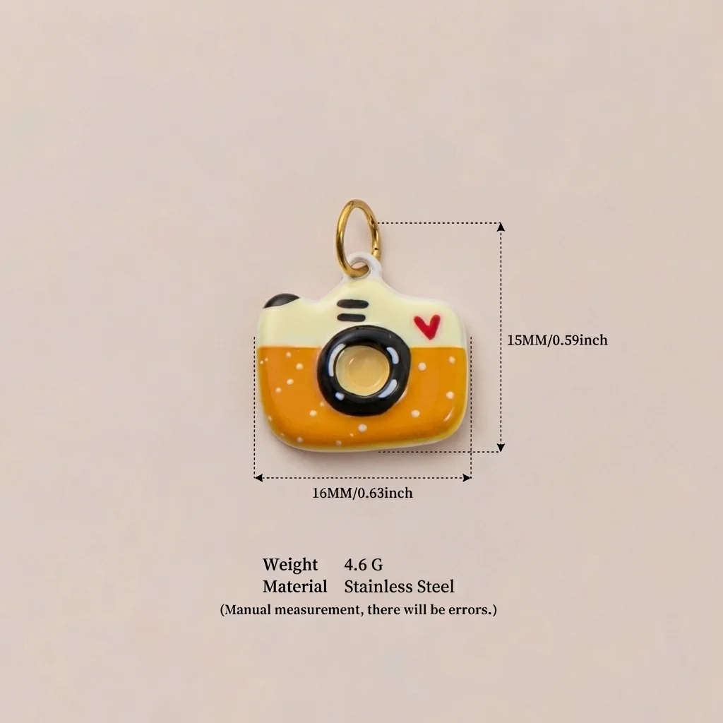 Niedliche, frische, beliebte Dopamin-Farben Liebeskamera Wassermelonen-DIY-Anhänger Charms für Schmuckherstellung – Detail 4