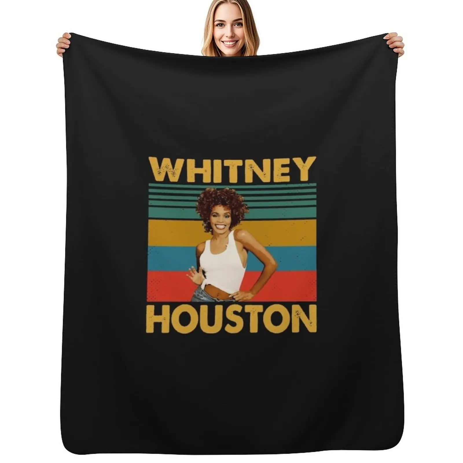 Cobertor Vintage Whitney Diva 80s Houston, Cobertor Essencial de Pelúcia Falsa, Macio e Quente para Cama
