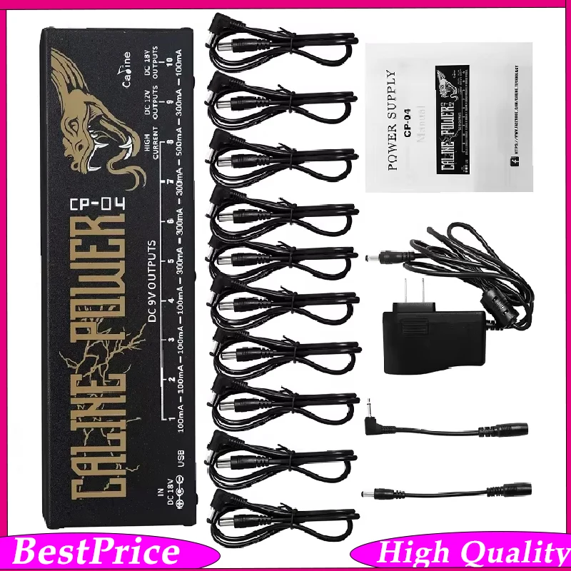 Caline CP-04 Guitar Effect Pedal  Short Circuit Overcurrent Protection Pedal Guitar Accessories Power Supply 10 Isolated Outputs