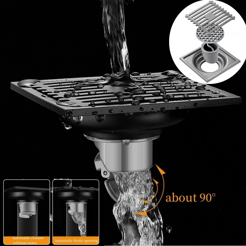 

Bathroom Stainless Steel Floor Drain Shower Square Drain Strainer Household Deodorant Floor Drainer ShowerRoom Accessories