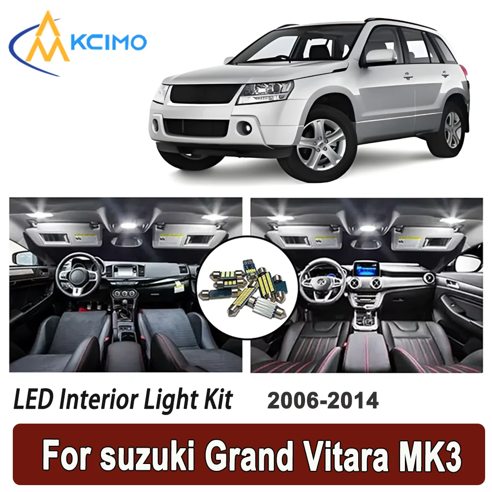 

Kcimo LED For suzuki Grand Vitara MK3 (2006-2014) Premium Bright LED Interior Dome Map Trunk Light Kit Car Led Lamps New Canbus