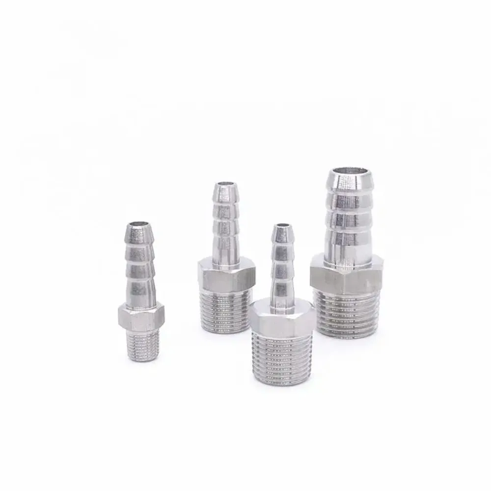 6mm 8mm 10mm 12mm 14mm 16mm 19mm Hose Barb x  M10 M12 M14 M16 M18 M20 Male Thread 304 Stainless Steel High Pressure Pipe Fitting
