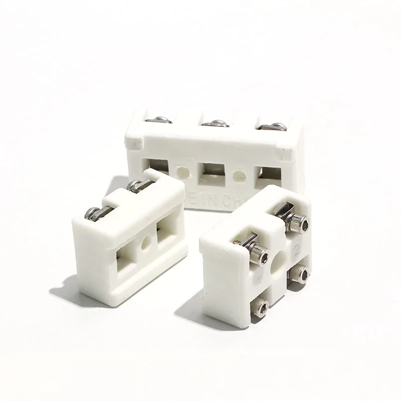 1PC High-temperature Resistant Ceramic Connector King-type Open Wiring Terminal Strip 2-position 2-in 2-out Terminal Post 60A