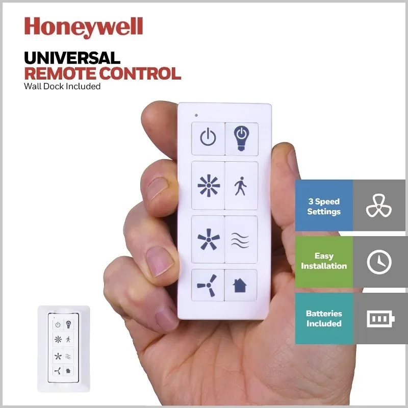 Honeywell Ceiling Fans Kaliza, 56 Inch Indoor Modern LED Ceiling Fan with Light and Remote Control, Dual Mounting Options