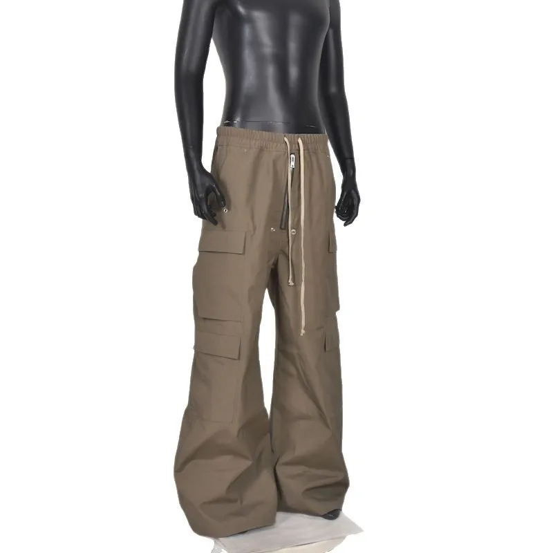 High Street Dark Ro Wide Leg Casual Pant Men Dark Japanese Style Multi Pocket Cargo Pants Slim Camouflage